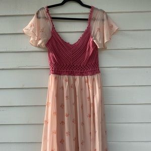 Free People Floral Crochet Dress